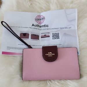 Coach Pink and Wine Leather Wallet